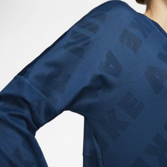 Nike Air blue midlayer DriFit crew long sleeve running  top size M - Picture 7 of 16